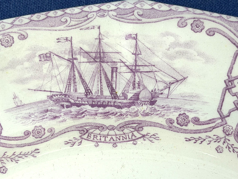 Various: pre-war - Circa 1841 "Boston Mails" dinner plate in RARE lavender #2