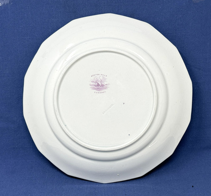 Various: pre-war - Circa 1841 "Boston Mails" dinner plate in RARE lavender #2