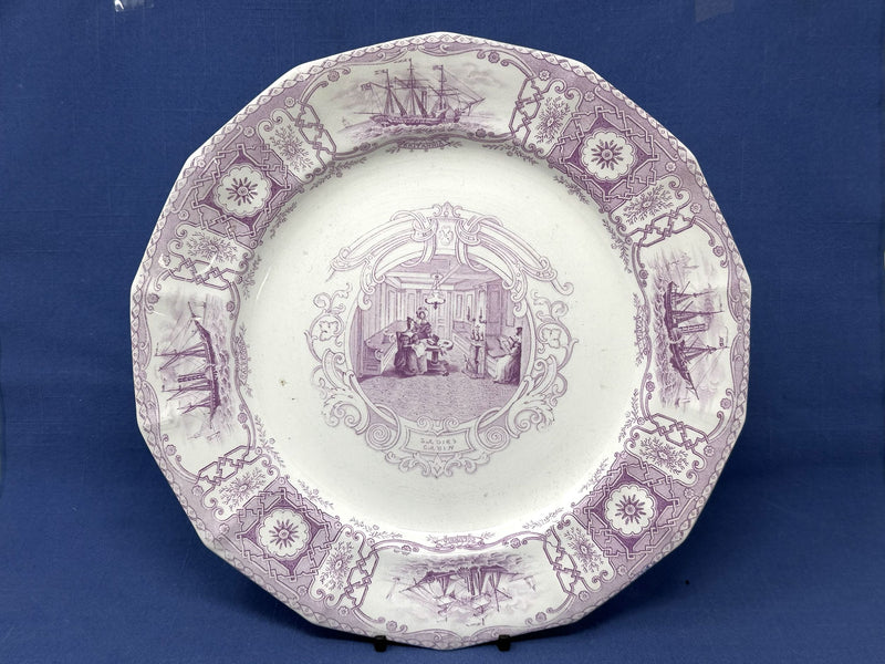 Various: pre-war - Circa 1841 "Boston Mails" dinner plate in RARE lavender #2