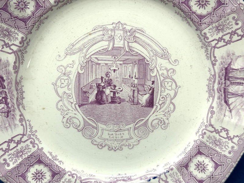 Various: pre-war - Circa 1841 "Boston Mails" dinner plate in RARE lavender #3
