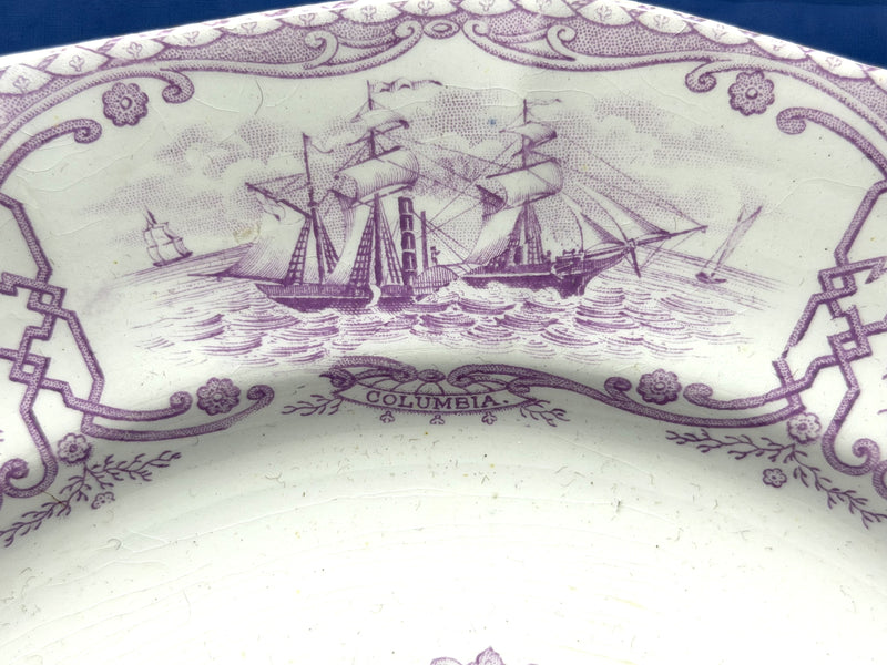 Various: pre-war - Circa 1841 "Boston Mails" dinner plate in RARE lavender #3