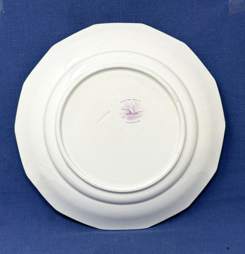 Various: pre-war - Circa 1841 "Boston Mails" dinner plate in RARE lavender #3