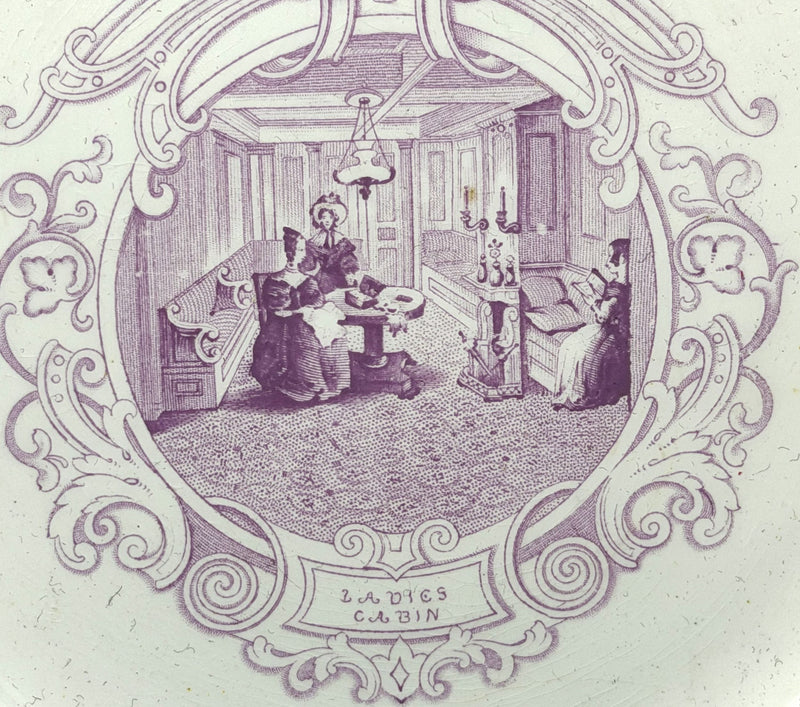 Various: pre-war - Circa 1841 "Boston Mails" dinner plate in RARE lavender #4