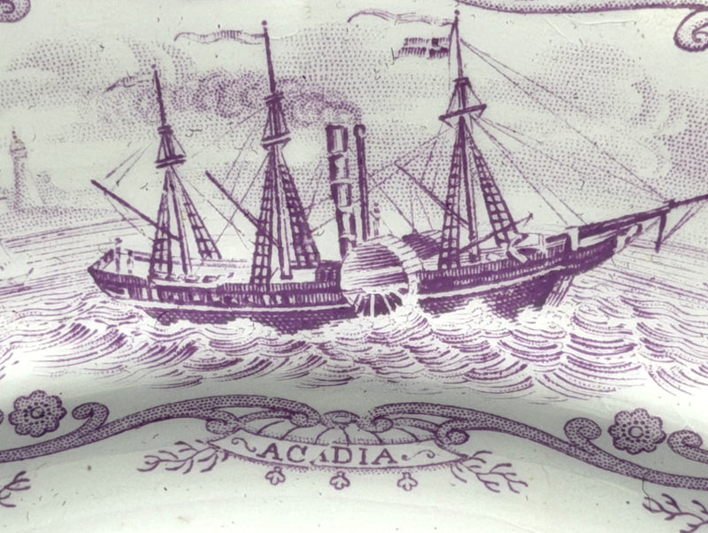 Various: pre-war - Circa 1841 "Boston Mails" dinner plate in RARE lavender #4