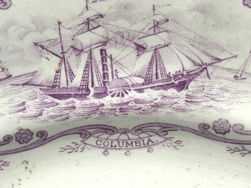 Various: pre-war - Circa 1841 "Boston Mails" dinner plate in RARE lavender #4