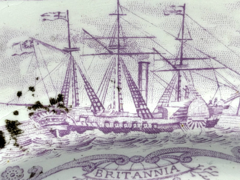 Various: pre-war - Circa 1841 "Boston Mails" dinner plate in RARE lavender #4