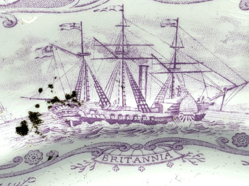 Various: pre-war - Circa 1841 "Boston Mails" dinner plate in RARE lavender #4