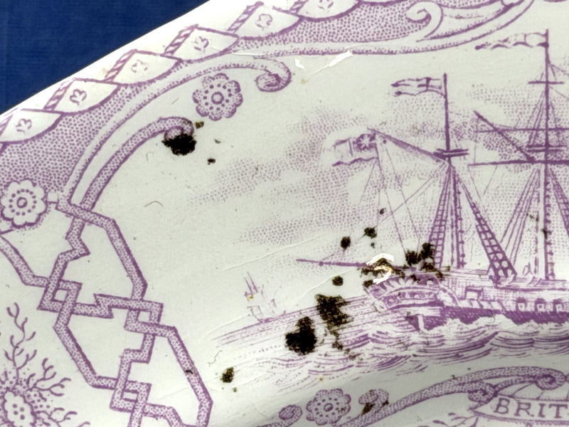 Various: pre-war - Circa 1841 "Boston Mails" dinner plate in RARE lavender #4