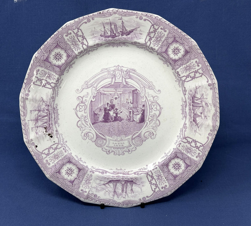Various: pre-war - Circa 1841 "Boston Mails" dinner plate in RARE lavender #4