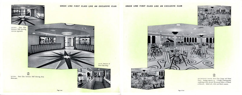 OLYMPIA: 1953 - Deluxe interiors brochure w/ color Dunn cutaway