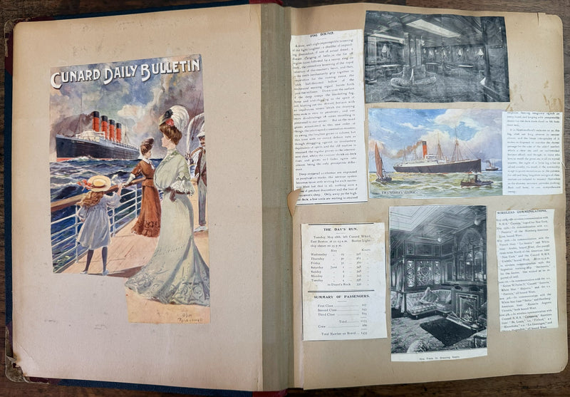 Various: pre-war - 1907 scrapbook w/ Cunard & Dominion lines ephemera