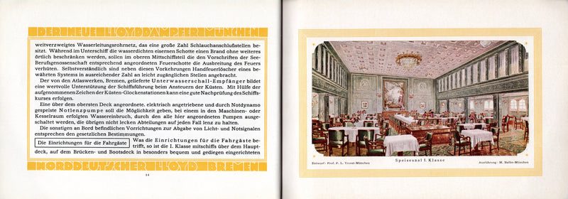 MUNCHEN: 1923 - Deluxe interiors brochure in color & b&w
