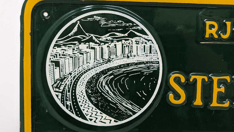 STELLA SOLARIS: 1953 - Souvenir license plate commemorating 1999 visit to Rio de Janeiro