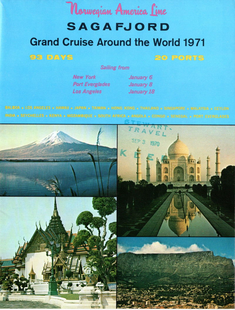 SAGAFJORD: 1965 - "Grand Cruise Around the World 1971"