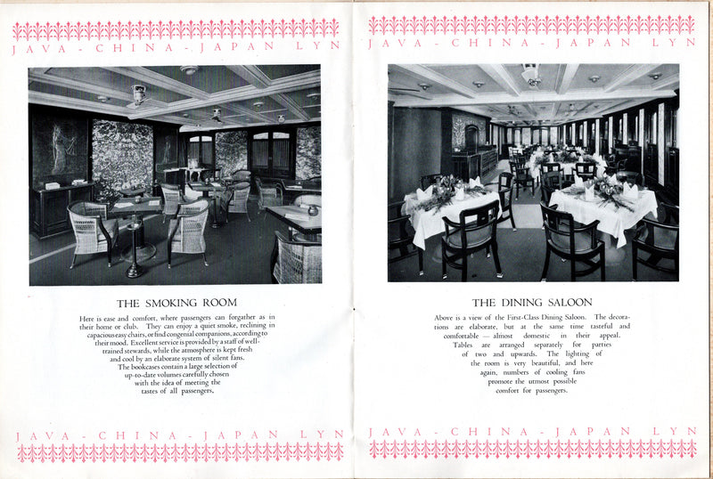 TJINEGARA, TJISADANE & TJIBADAK - Deluxe 1931 intro brochure w/ fold-out deck plan