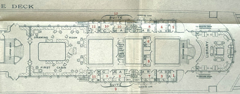 KRONPRINZ WILHELM: 1901 - First & Second class deck plan from 1902