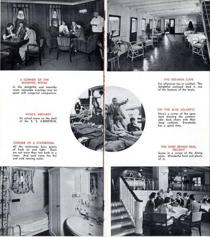 GEROLSTEIN & ILSENSTEIN: 1904 - 1933 Arnold Bernstein deck plan w/ interior photos