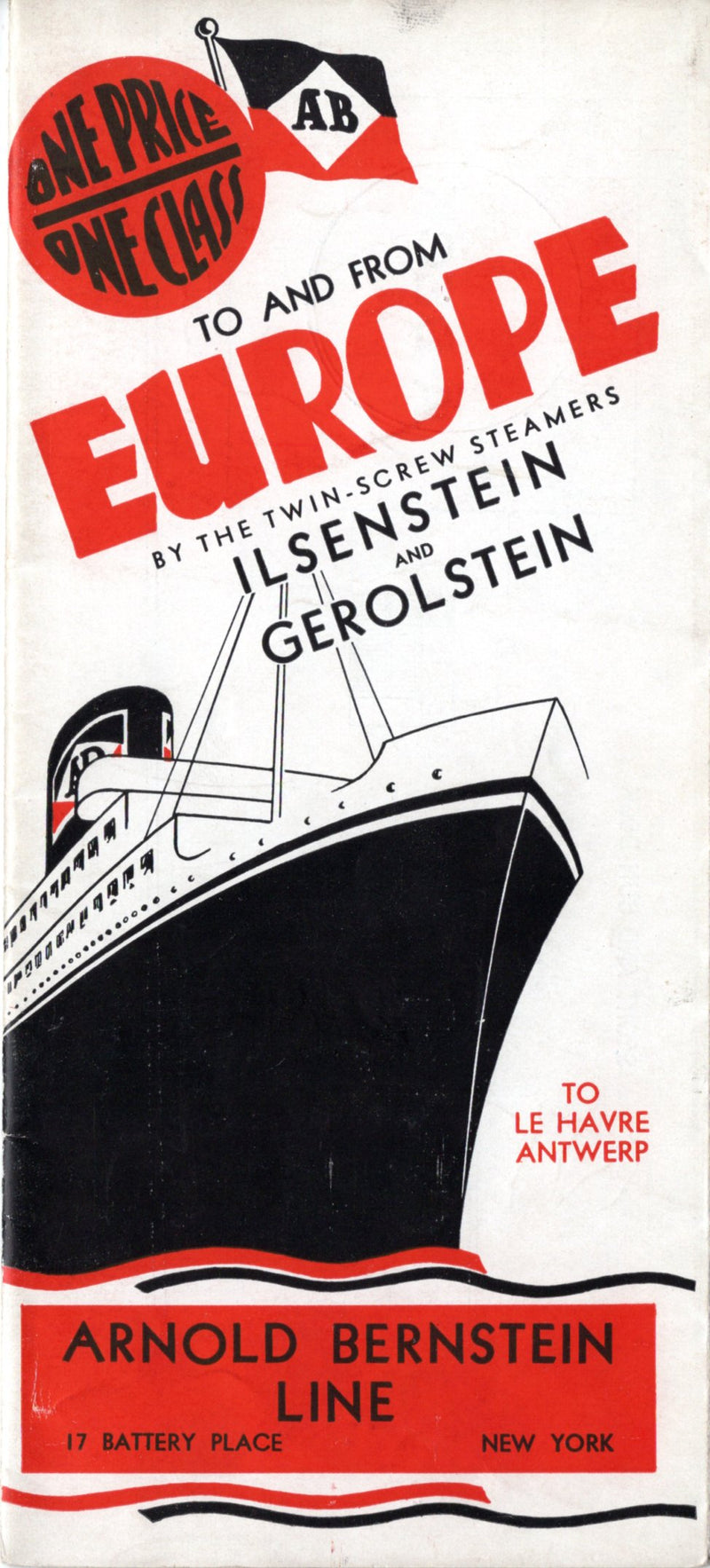 GEROLSTEIN & ILSENSTEIN: 1904 - 1933 Arnold Bernstein deck plan w/ interior photos
