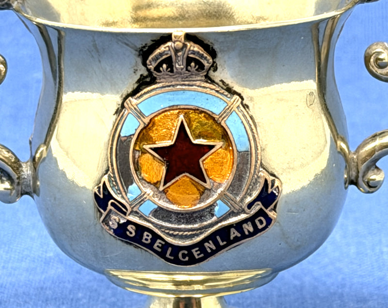 BELGENLAND: 1923 - Silverplated souvenir loving cup