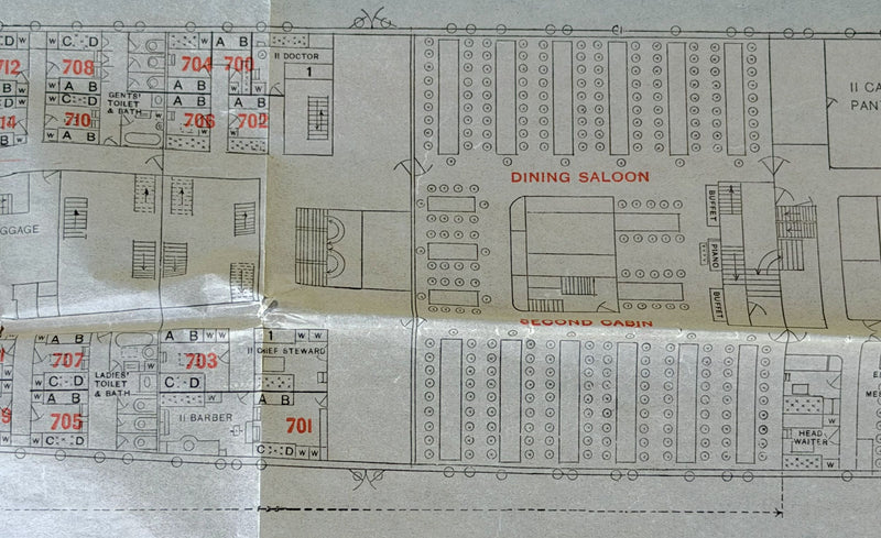 KAISERIN AUGUSTE VICTORIA: 1906 - Large 3 class deck plan from 1909