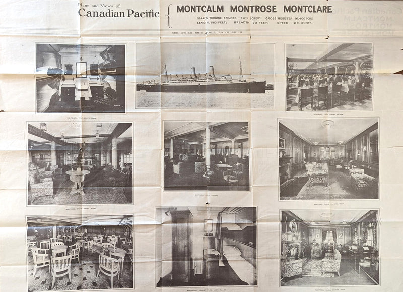 MONTCALM, MONTROSE & MONTCLARE: 1922 - Large deck plan w/ interior photos