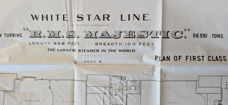 MAJESTIC: 1922 - First Class deck plan w/ interior photos