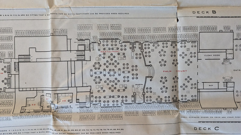 MAJESTIC: 1922 - First Class deck plan w/ interior photos