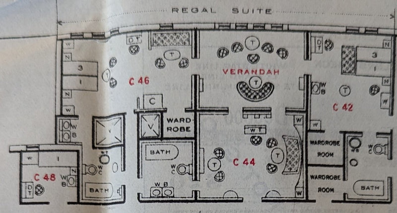 MAJESTIC: 1922 - First Class deck plan w/ interior photos