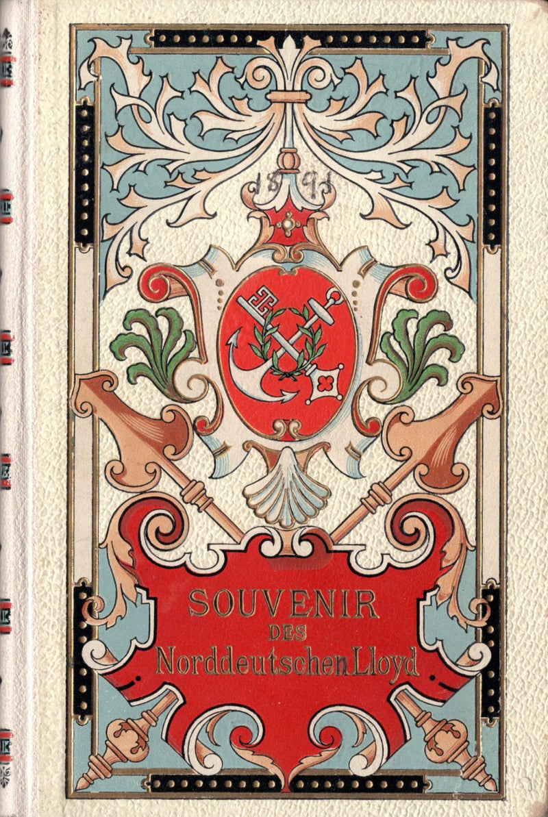 Various: pre-war - Gorgeous & colorful 1890 North German Lloyd souvenir book in excellent condition