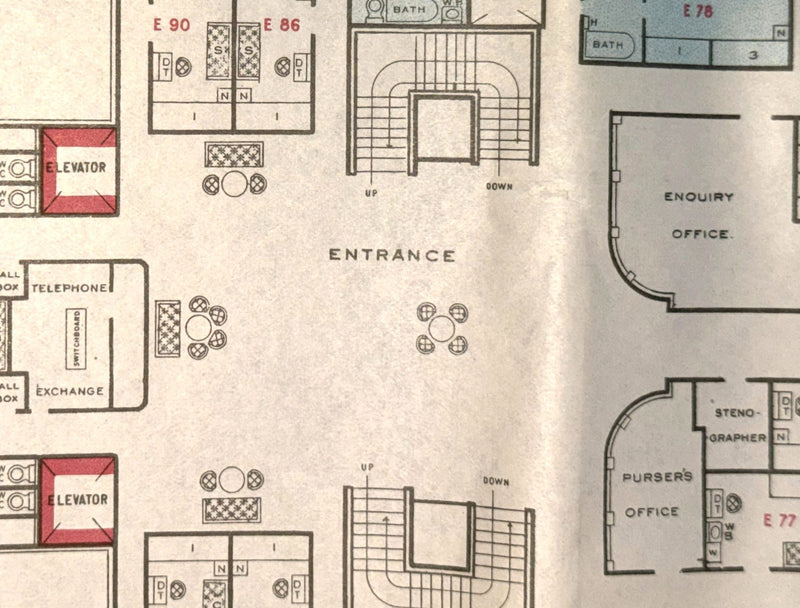 MAJESTIC: 1922 - Grand First Class deck plan from 1924 w/ color interiors