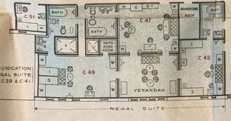 MAJESTIC: 1922 - Grand First Class deck plan from 1924 w/ color interiors