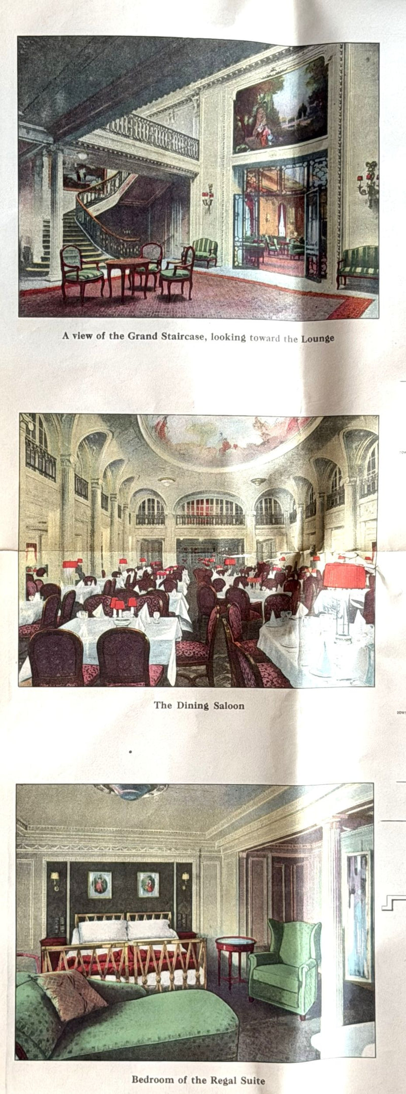 MAJESTIC: 1922 - Grand First Class deck plan from 1924 w/ color interiors