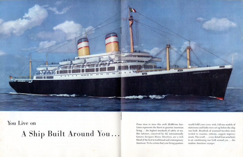INDEPENDENCE: 1951 - Special maiden voyage cruise brochure & deck plan