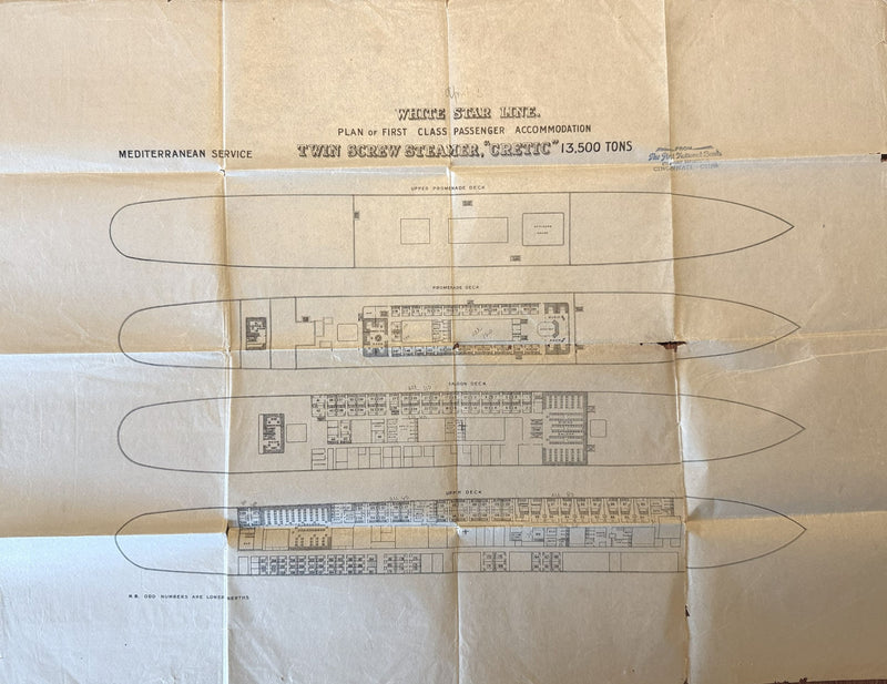 CRETIC: 1900 - First Class deck plan pre-WW1