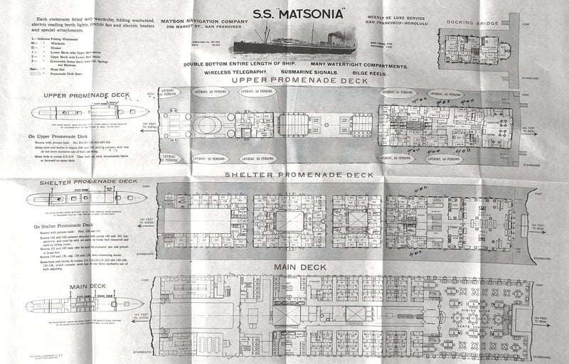 MATSONIA: 1913 - Tissue deck plan