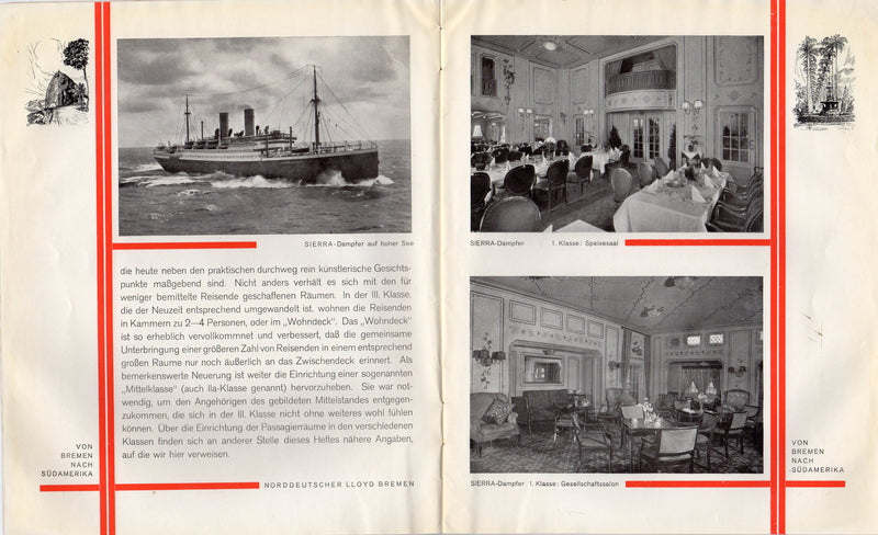 Various: pre-war - Deluxe 1930s North German Lloyd South America interiors brochure