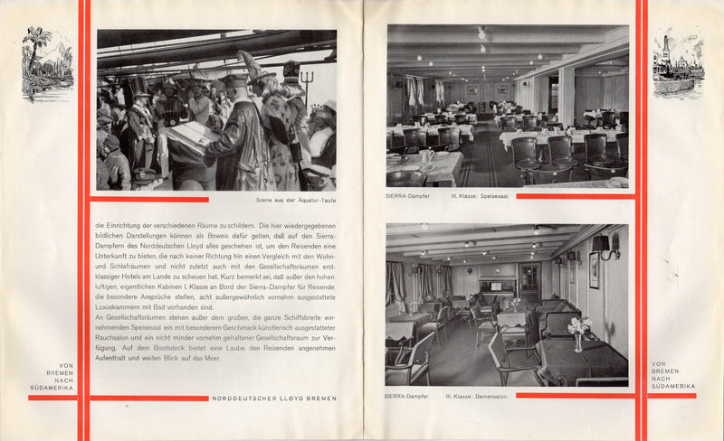 Various: pre-war - Deluxe 1930s North German Lloyd South America interiors brochure