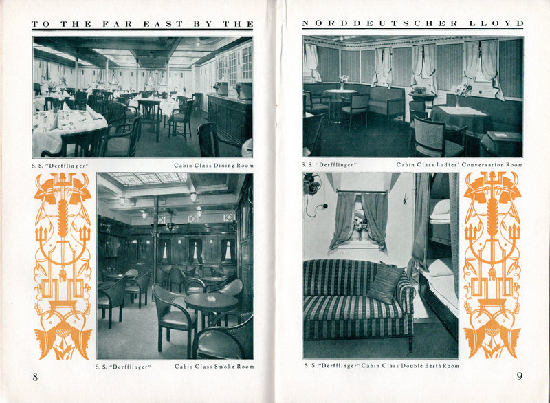 Various: pre-war - 1927 North German Lloyd India & Far East fleet interiors brochure