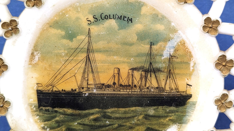 COLUMBIA: 1889 - Souvenir portrait ribbon plate