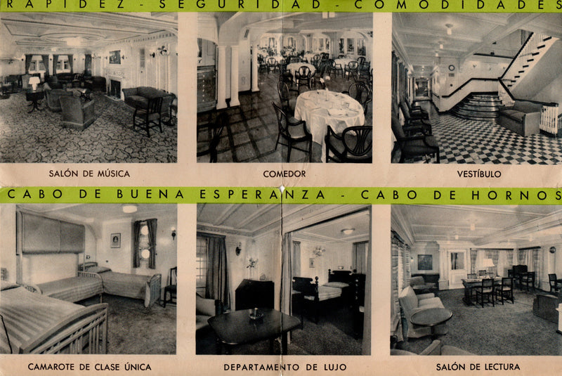 CABO DE HORNOS & CABO DE BUENA ESPERANZA - Circa 1940 interiors brochure