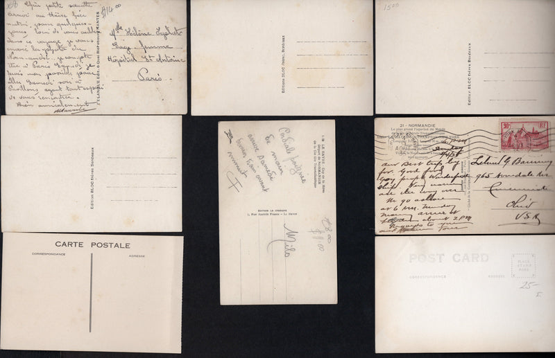 NORMANDIE: 1935 - 8 original photo postcard views