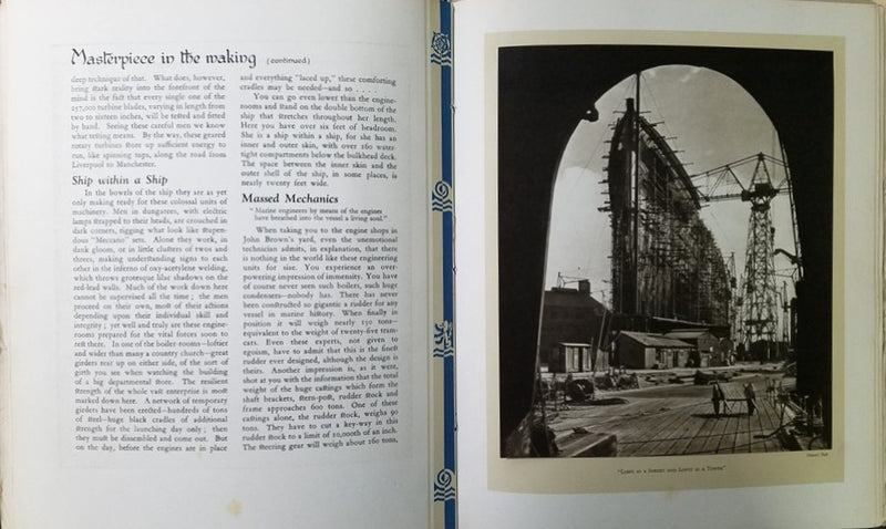 QUEEN MARY: 1936 - Ultra-deluxe launch brochure from Sept. 1935