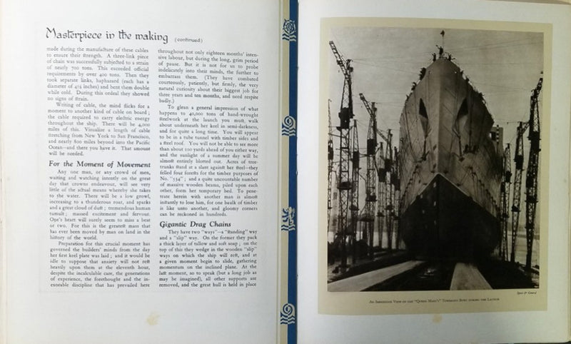 QUEEN MARY: 1936 - Ultra-deluxe launch brochure from Sept. 1935