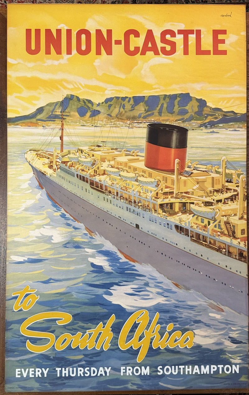 EDINBURGH CASTLE/PRETORIA CASTLE - Original 1950s agency poster by Johnston