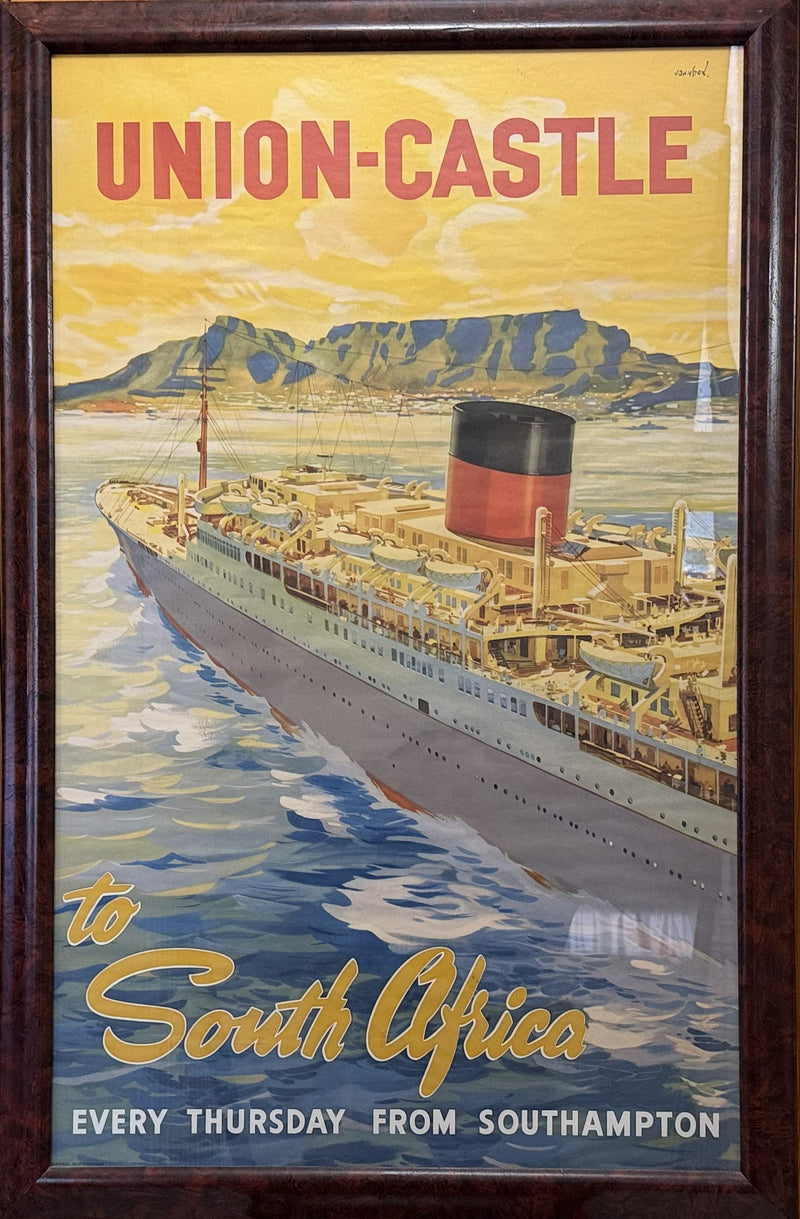 EDINBURGH CASTLE/PRETORIA CASTLE - Original 1950s agency poster by Johnston