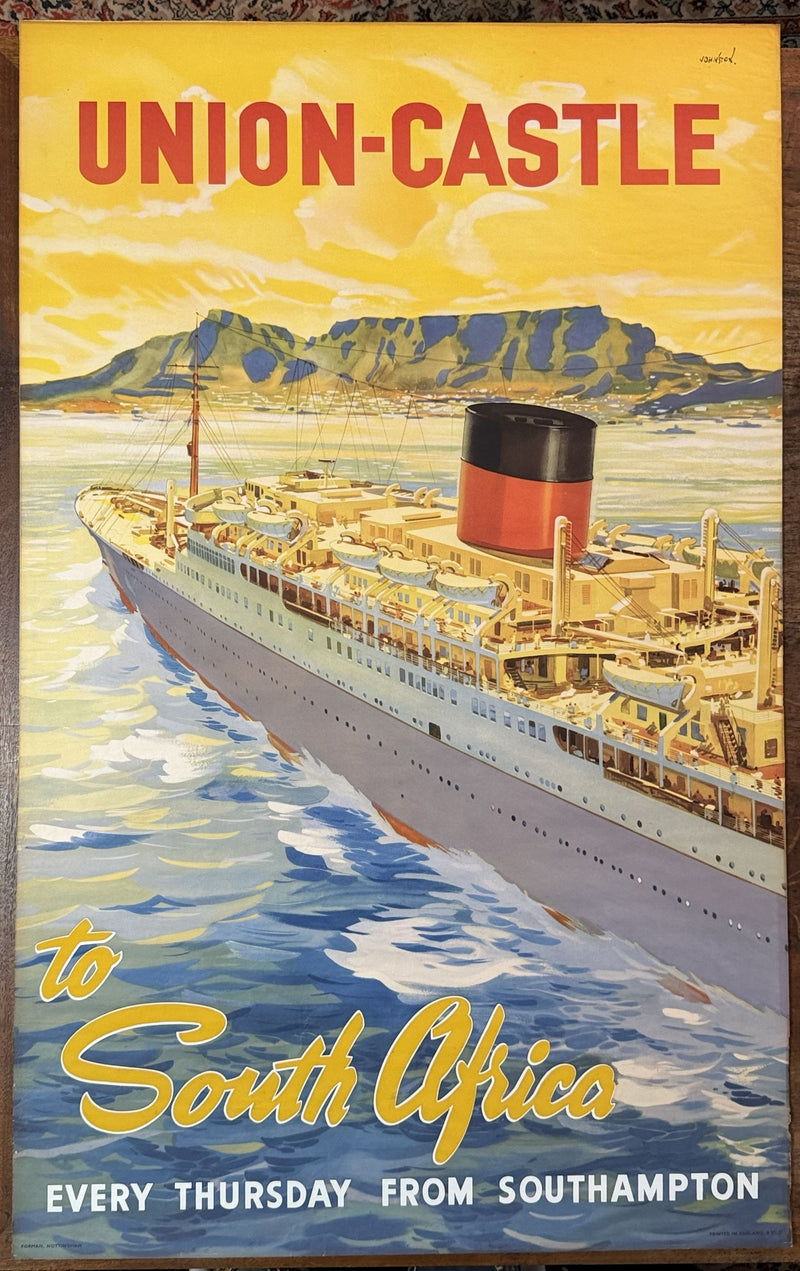 EDINBURGH CASTLE/PRETORIA CASTLE - Original 1950s agency poster by Johnston