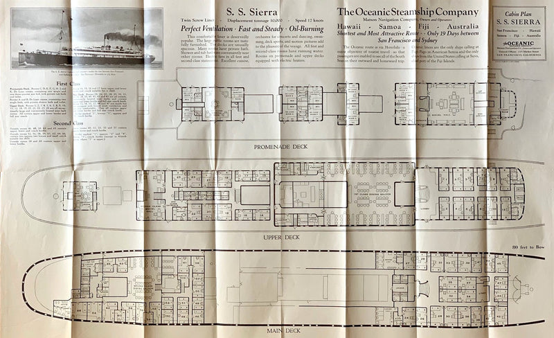 SIERRA: 1900 - 1928 Deck plan from near the end