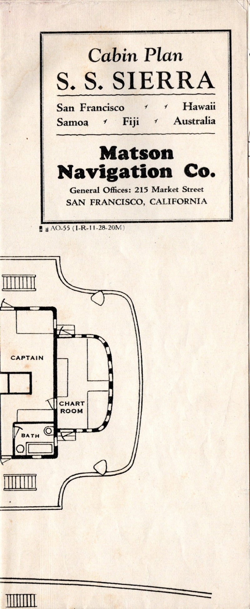 SIERRA: 1900 - 1928 Deck plan from near the end