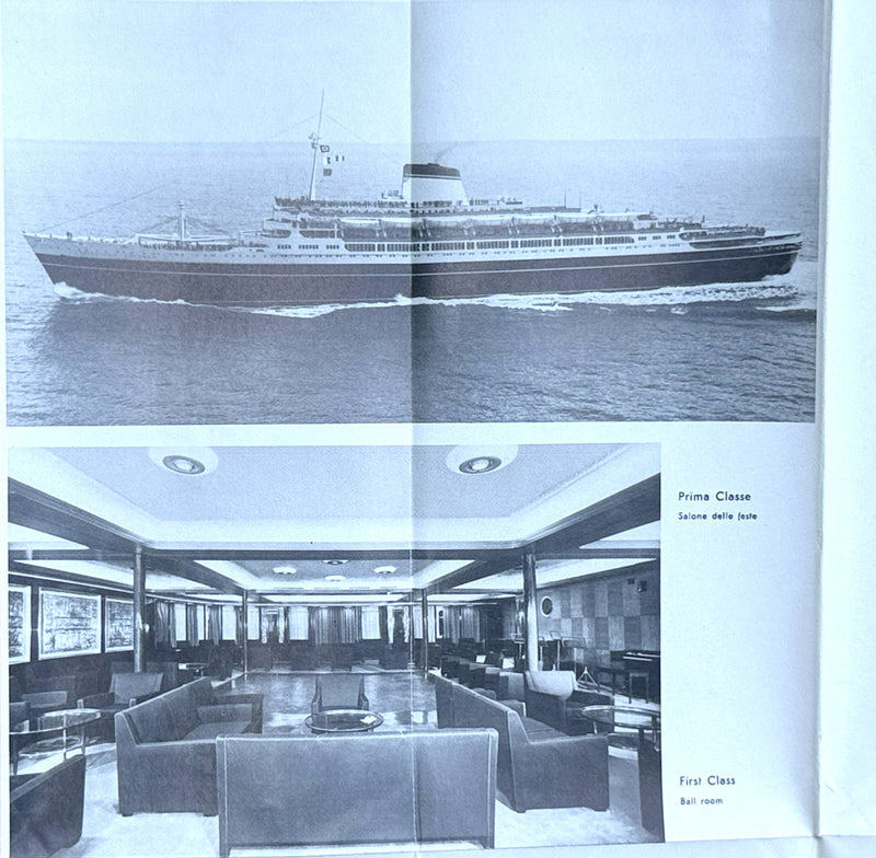 CRISTOFORO COLOMBO: 1954 - Full ship deck plan w/ 19 photos