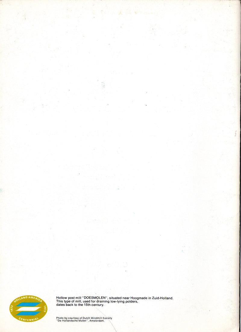 VOLENDAM: 1958 - Special maiden arrival luncheon menu from April 1973